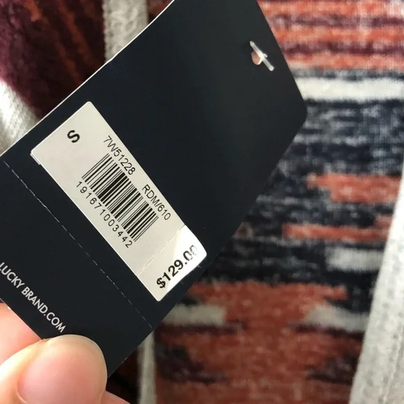 Lucky Brand|Boho Aztec print open front knit drapey cardigan,NWT,Size small-CUTE - Picture 13 of 16